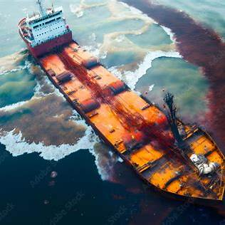 Pollution du transport maritime : cargo échoué et hydrocarbures