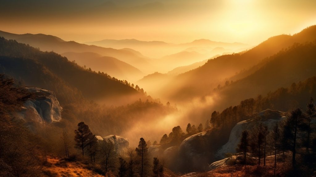 Photo poétique d’une faille terrestre éclairée par le lever du soleil