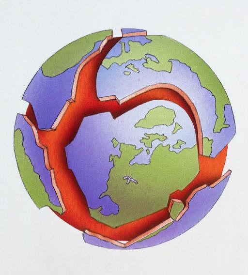 Illustration des plaques tectoniques de la Terre montrant les mouvements responsables de nombreux séismes.